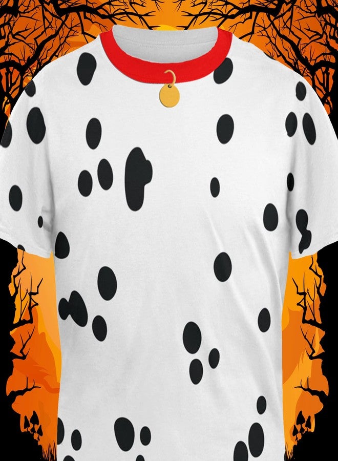 Animal World Dog Dalmatian Costume Red Collar All Over Adult T-Shirt - Large - Image 5